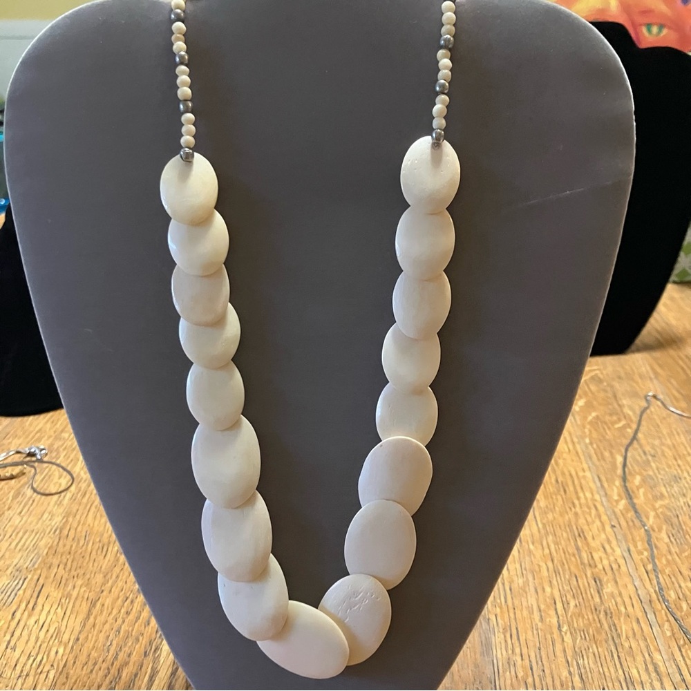 Vintage Ivory Disc Necklace